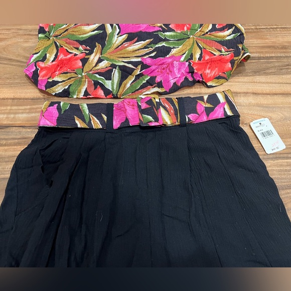 NWT Vintage Fritzi California Floral/Black Blouse (Size S)/Pants (Size M) Set - Picture 3 of 13